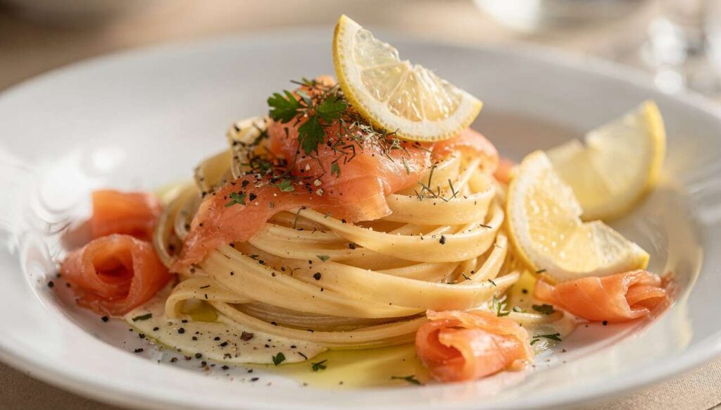 Fettuccine salmone e limone ricetta del primo piatto pronto in 15 minuti facile, veloce, cremoso e buonissimo!